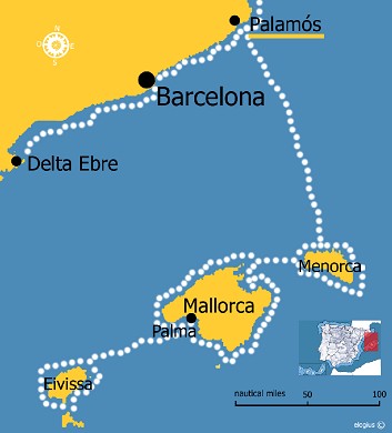zeilen in spanje, route suggestie