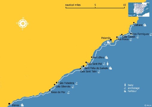 zeilen in spanje, route suggestie