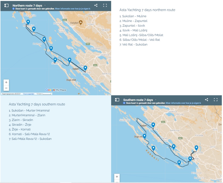 2 routes vanaf Sukosan