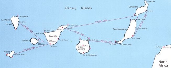 kaart Canarische eilanden